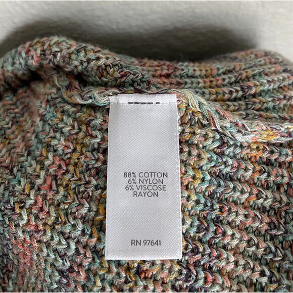 J. Jill Multi Color Cotton Blend Knit V-Neck Tunic Sweater - Picture 9 of 9